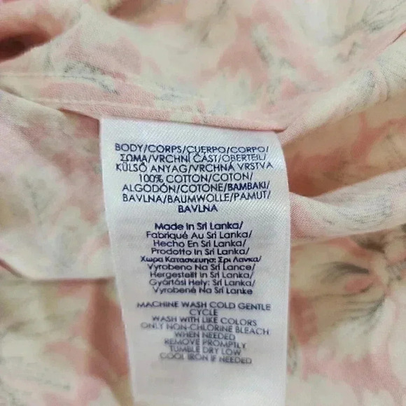 Chaps 100% Cotton Paisley Half Sleeve Button Up Women's S/P - Picture 7 of 8